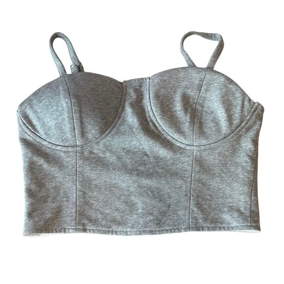 Fashion Nova Tops - Fashion Nova Gray Bustier Crop Top Size XL